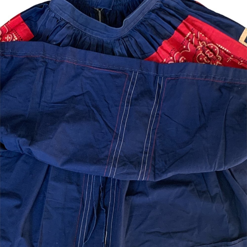 Vintage 40s 50s Western Prairie Full/Circle Pleat Skirt‎ Red Blue XS #92G - Picture 11 of 11